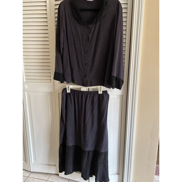 Habitat Clothes To Live In 2 Pc Set Outfit Rayon & Tencel Shirt & skirt Size XL - Picture 1 of 11